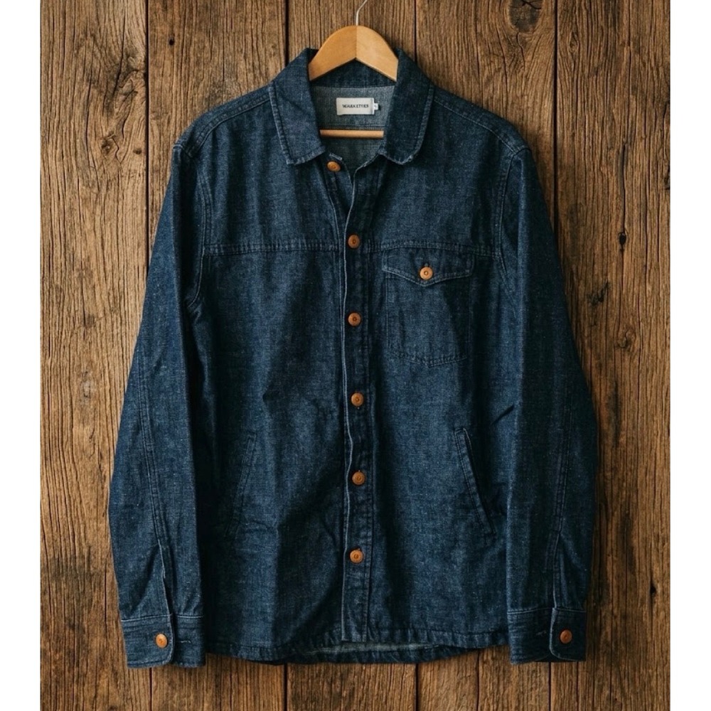 Taylor Stitch Westport Shirt Jacket Indigo Hemp Organic Chore Coat Mens 42 Large